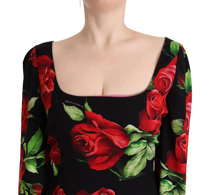 Elegant silk sheath dress with floral print