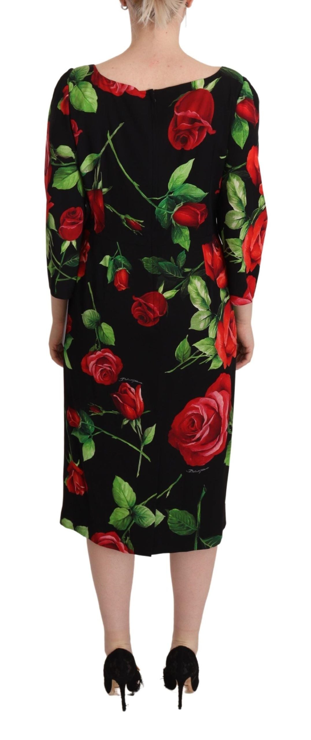 Elegant silk sheath dress with floral print