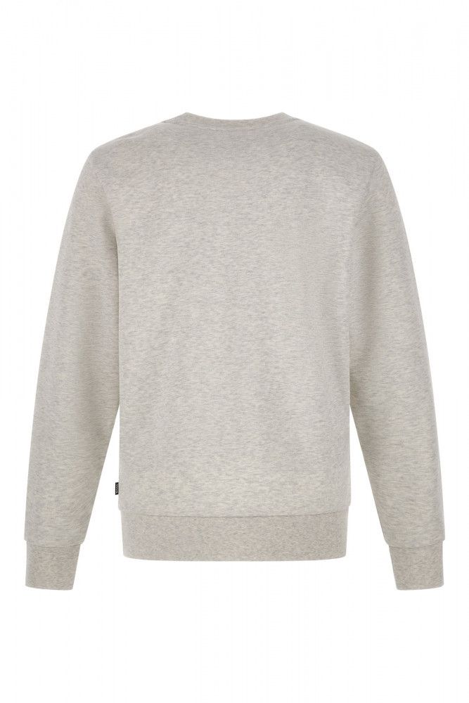 Elegant grey round neck sweatshirt made of cotton