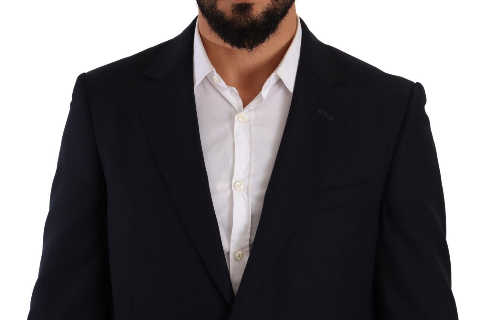 Exquisite blue two-piece suit with deconstructed blazer
