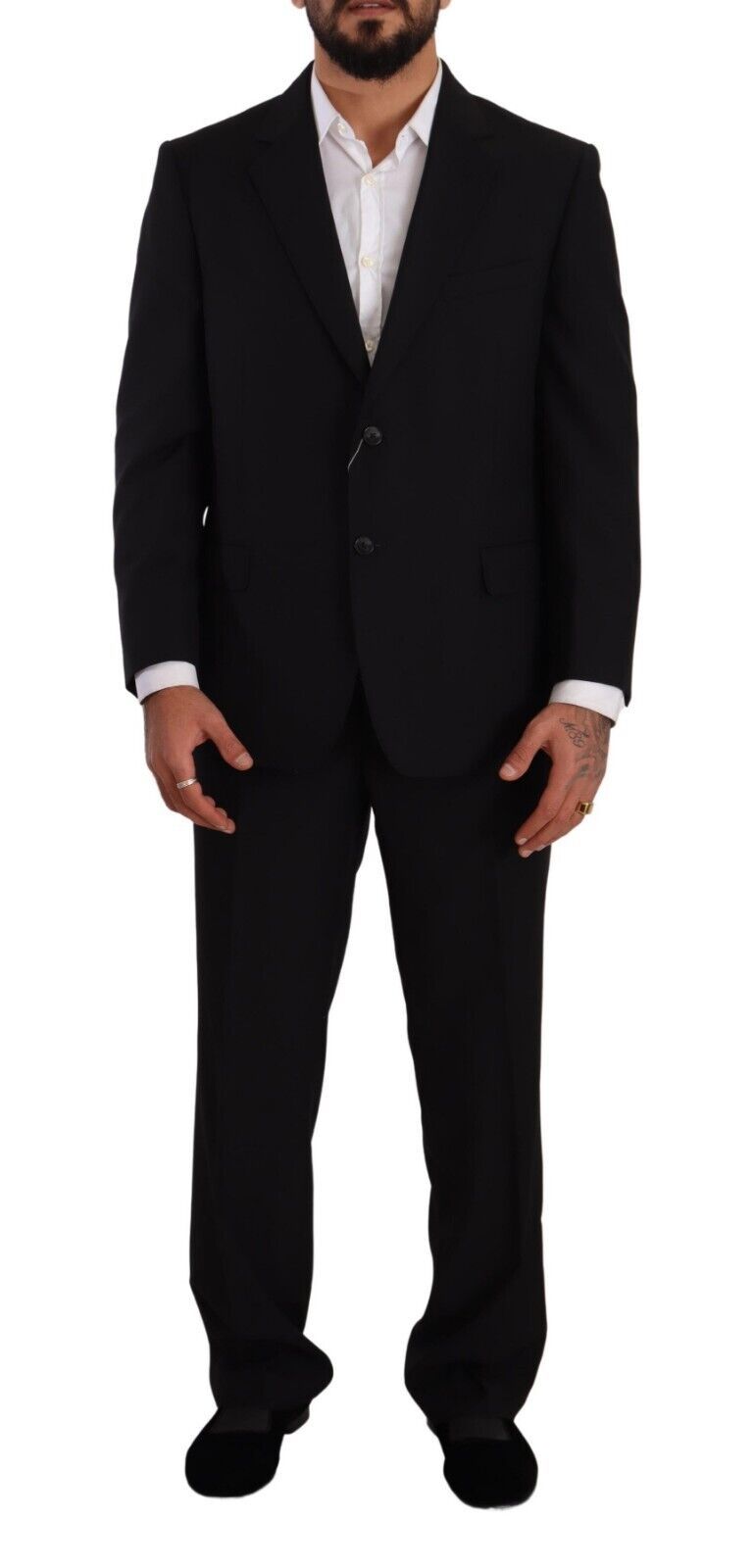 Elegant two-piece black suit ensemble