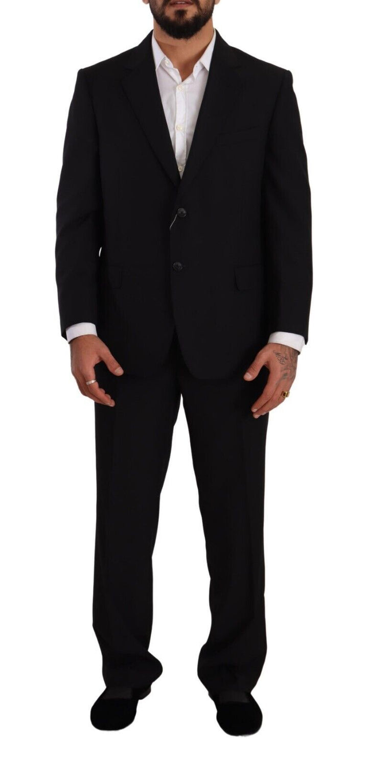 Schwarzer einreihiger formeller Anzug aus Polyester