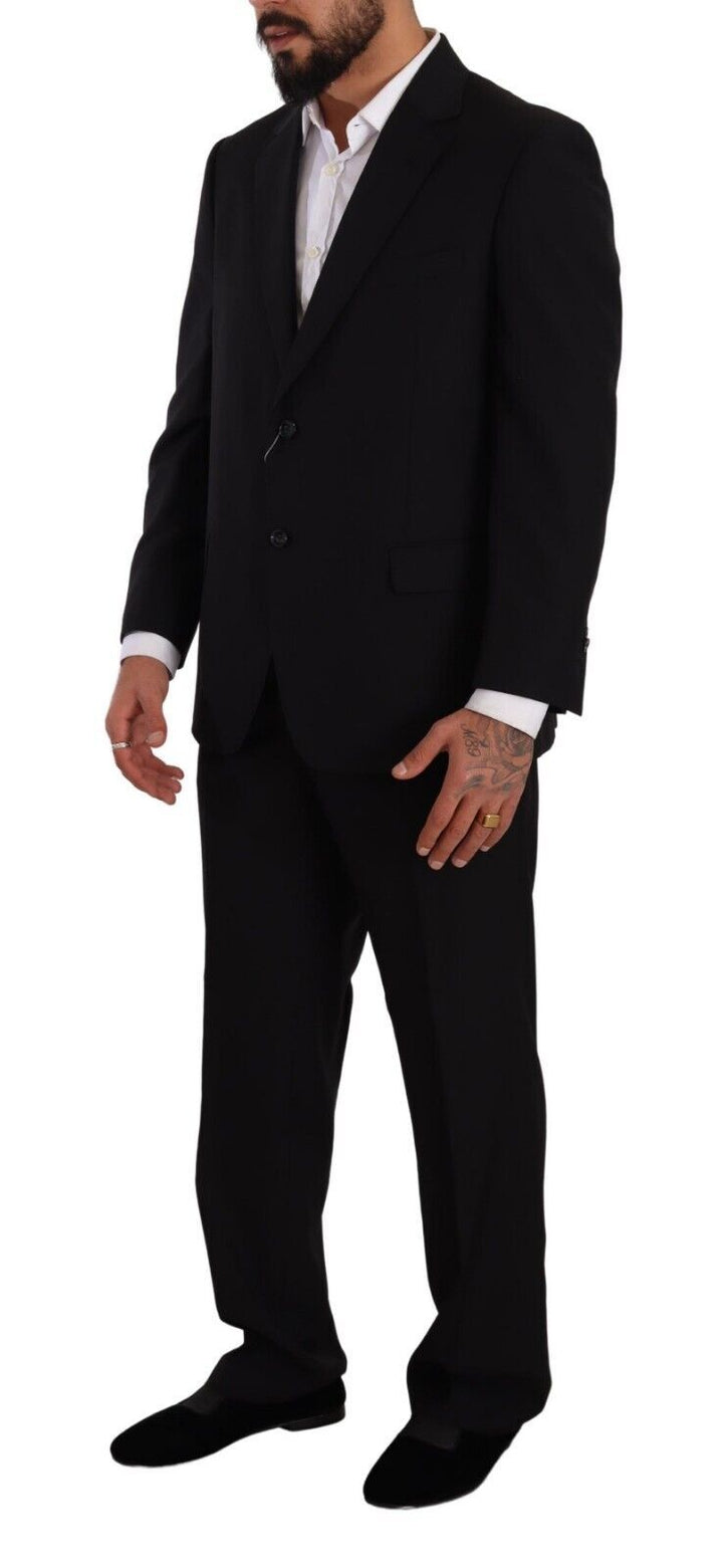 Schwarzer einreihiger formeller Anzug aus Polyester
