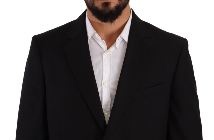 Schwarzer einreihiger formeller Anzug aus Polyester