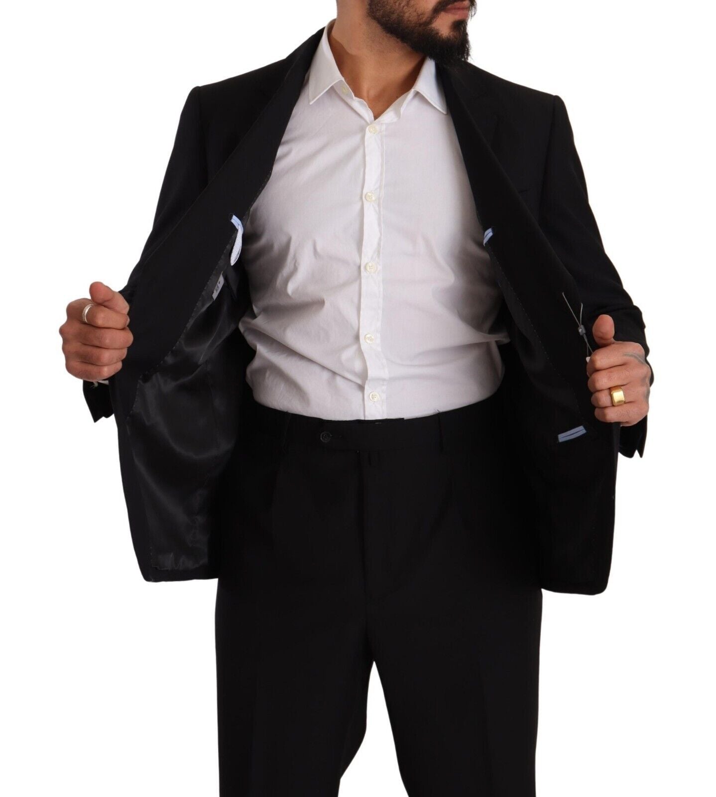 Elegant two-piece black suit ensemble