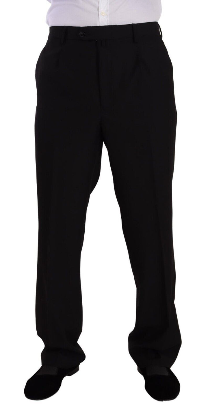 Schwarzer einreihiger formeller Anzug aus Polyester