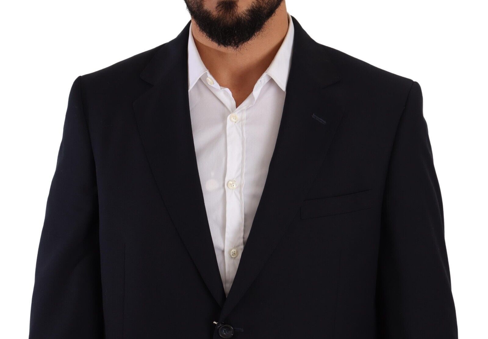 Elegant blue two-piece deconstructed suit