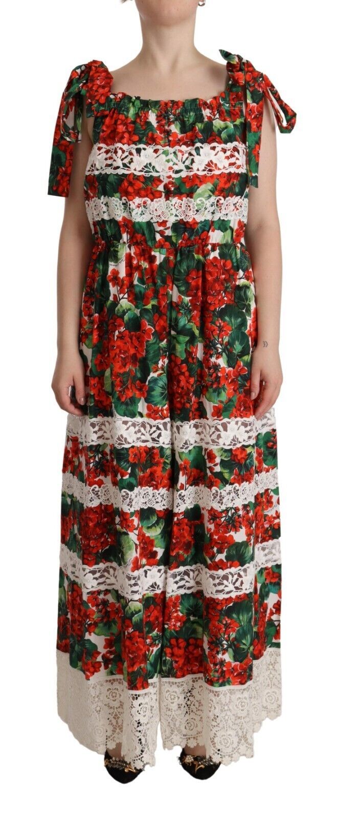 Multicolor maxi dress with floral pattern