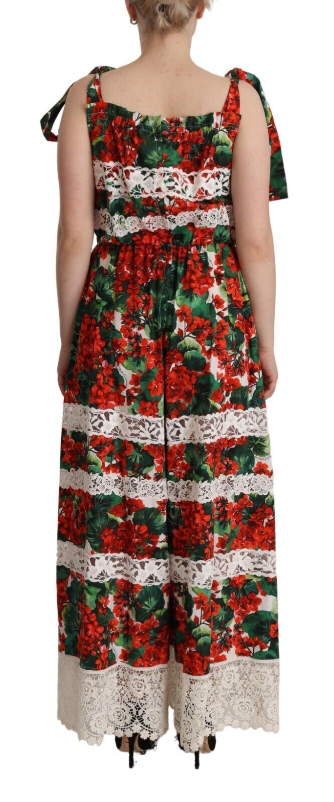 Multicolor maxi dress with floral pattern