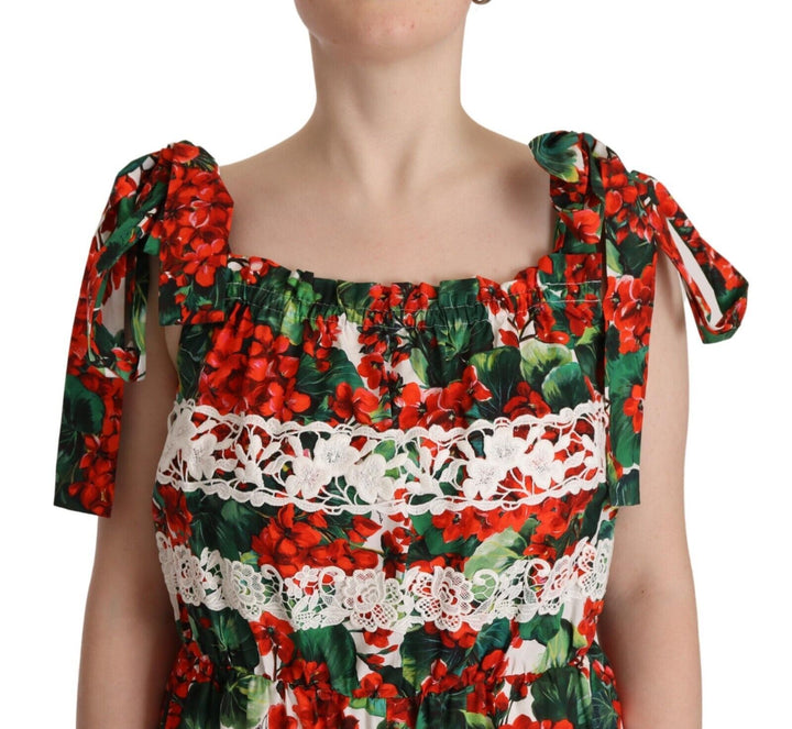 Multicolor maxi dress with floral pattern