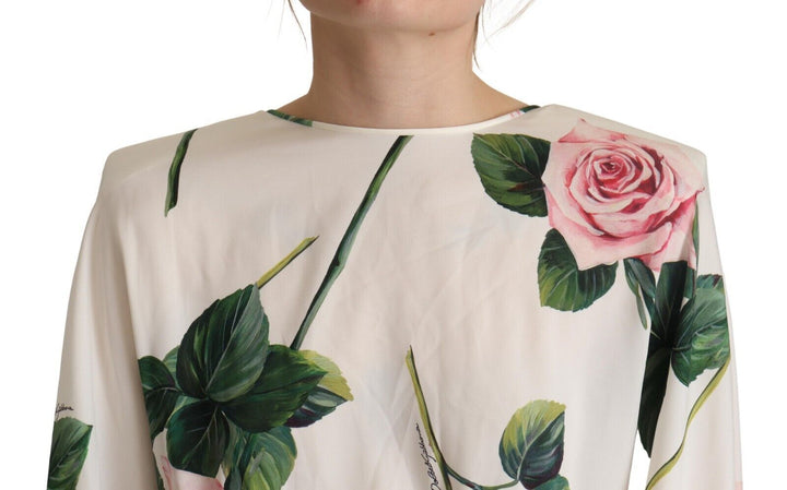 Elegant floral A-line silk dress