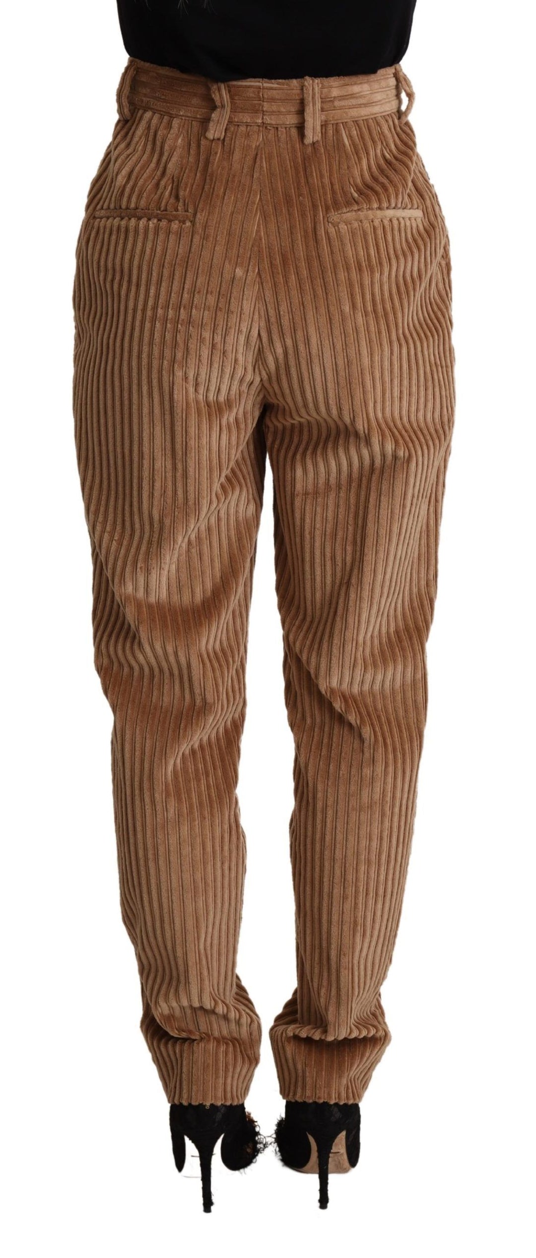 Braune Cordhose aus Baumwolle, konisch zulaufende Hose