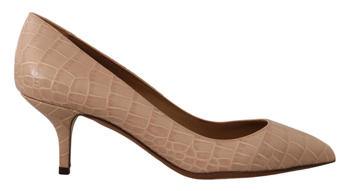 Elegant beige leather pumps