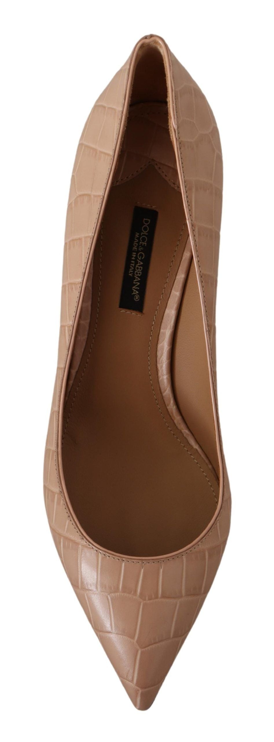 Elegant beige leather pumps