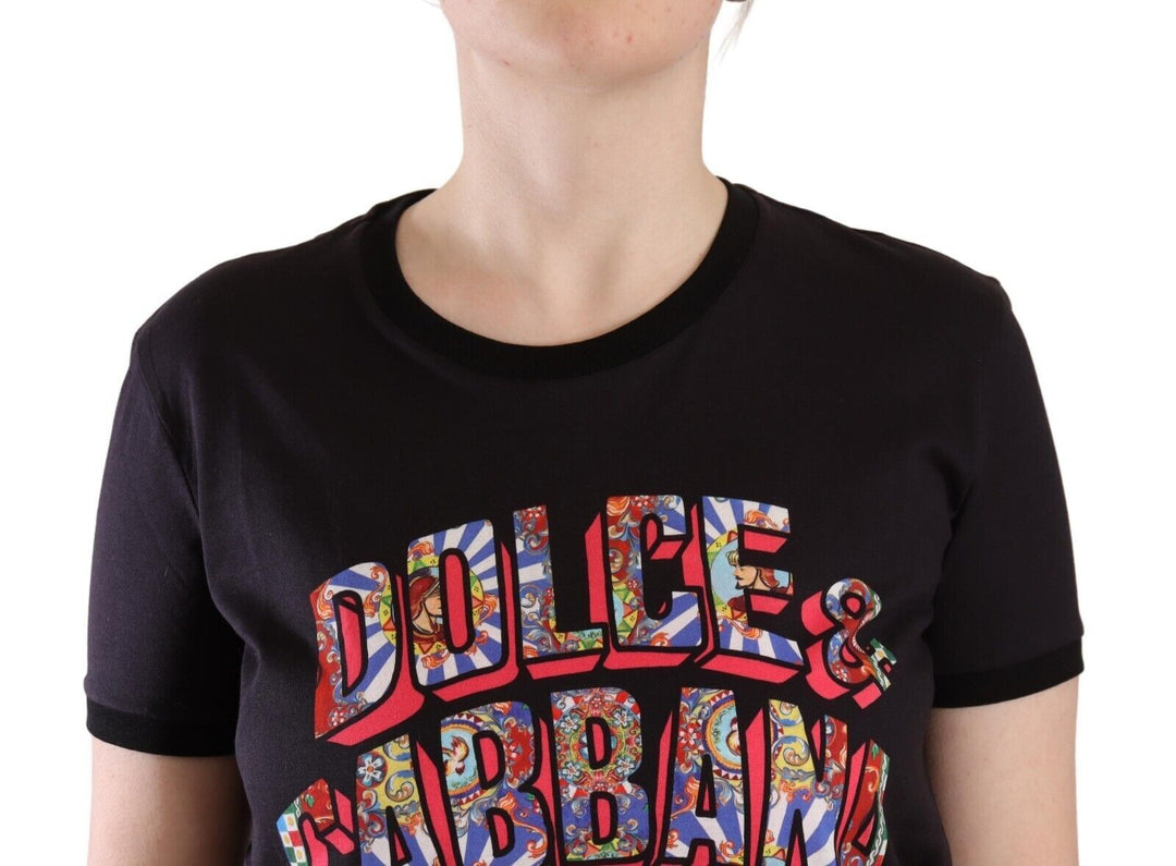 Dolce & Gabbana Schickes schwarzes Logo-T-Shirt mit Rundhalsausschnitt