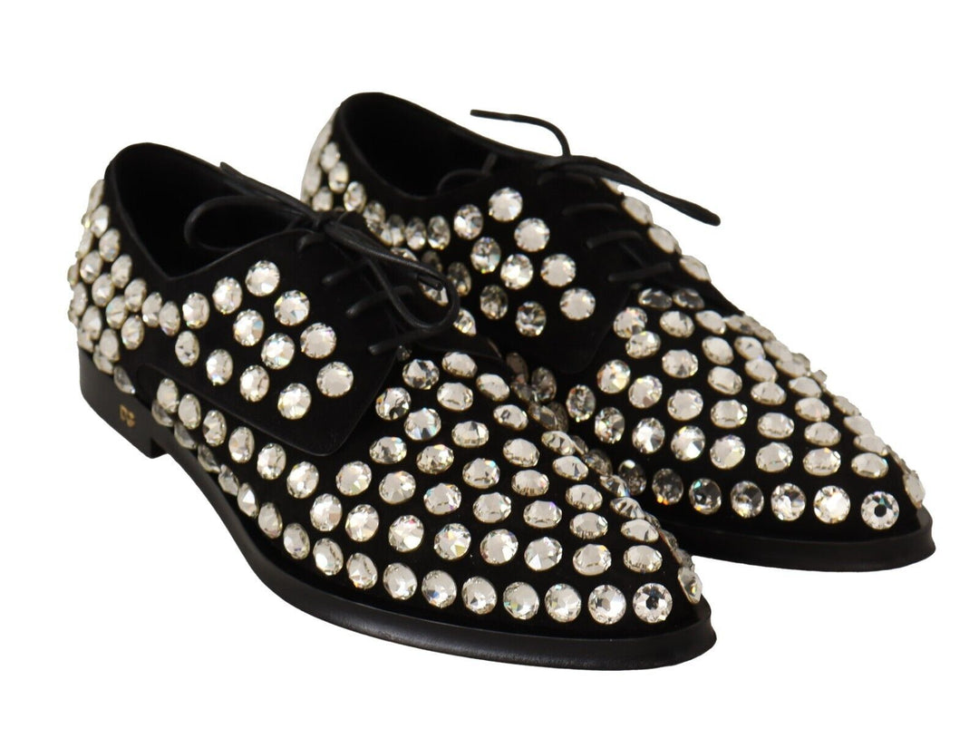 Dolce & Gabbana Elegante kristallverzierte Schnür-Flats