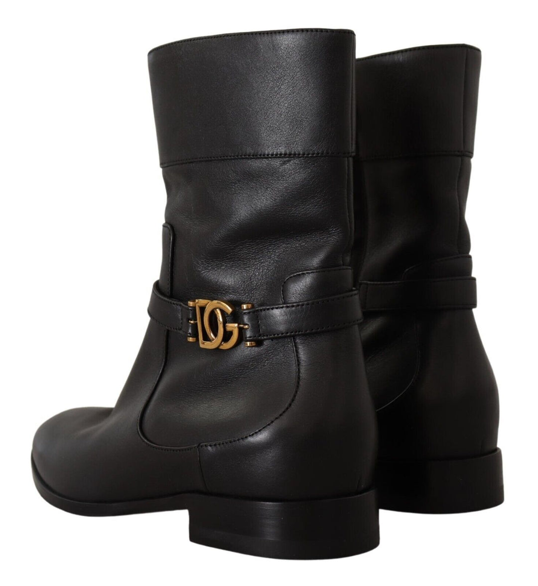 Dolce & Gabbana Elegante Biker-Stiefel aus Leder