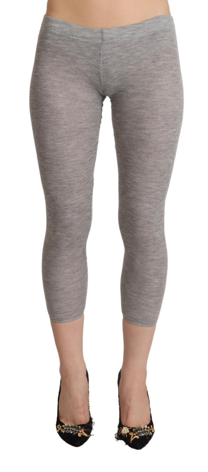 Ermanno Scervino Schicke graue Slim-Fit Leggings in Kurzform