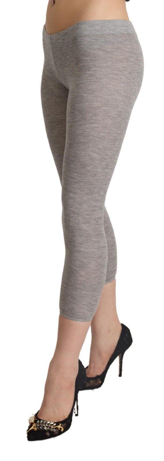 Ermanno Scervino Schicke graue Slim-Fit Leggings in Kurzform