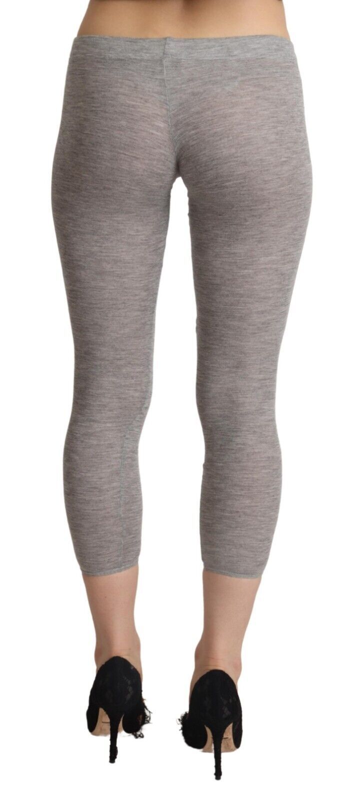 Ermanno Scervino Schicke graue Slim-Fit Leggings in Kurzform