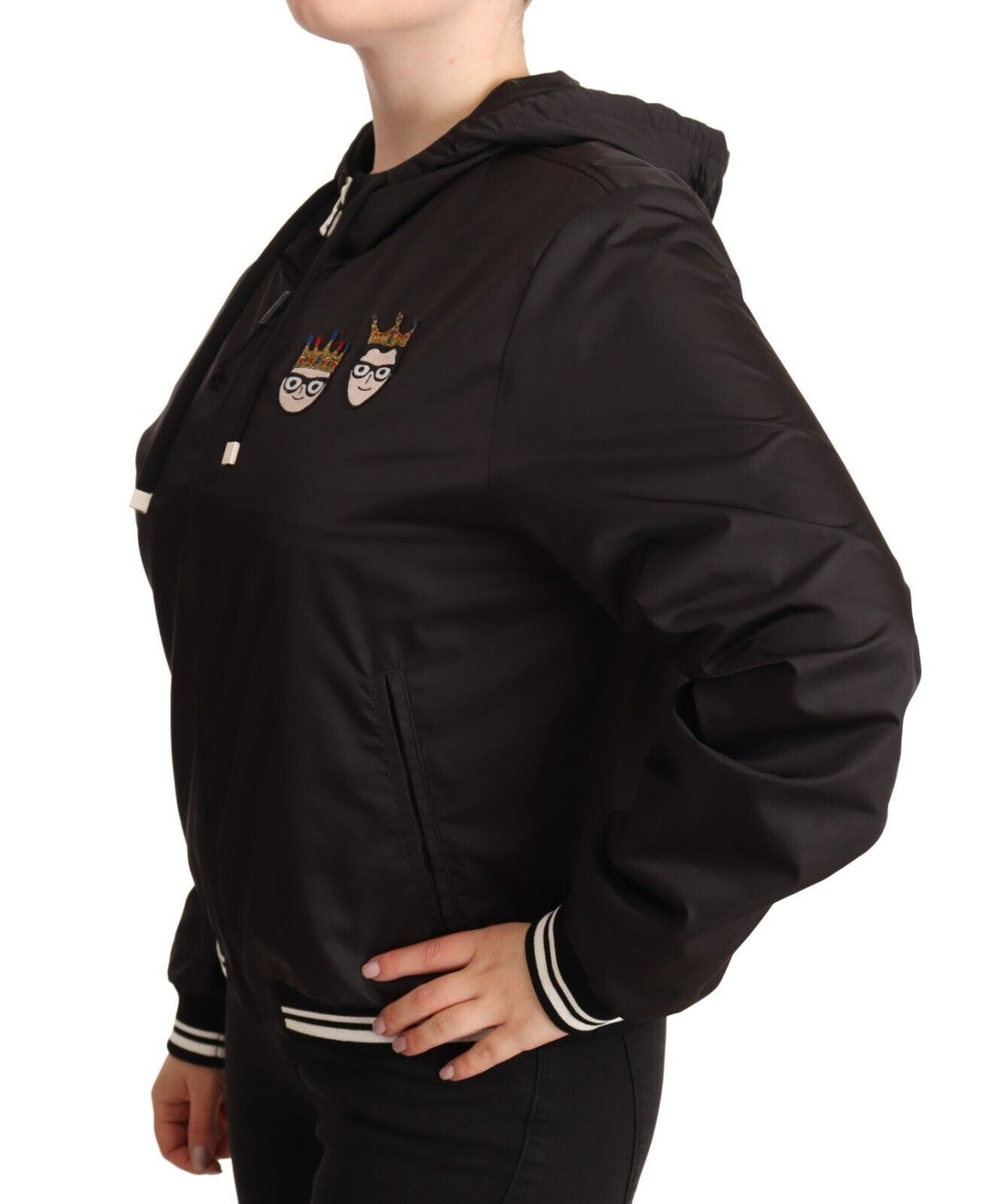 Dolce & Gabbana Elegante schwarze Bomberjacke mit Kapuze