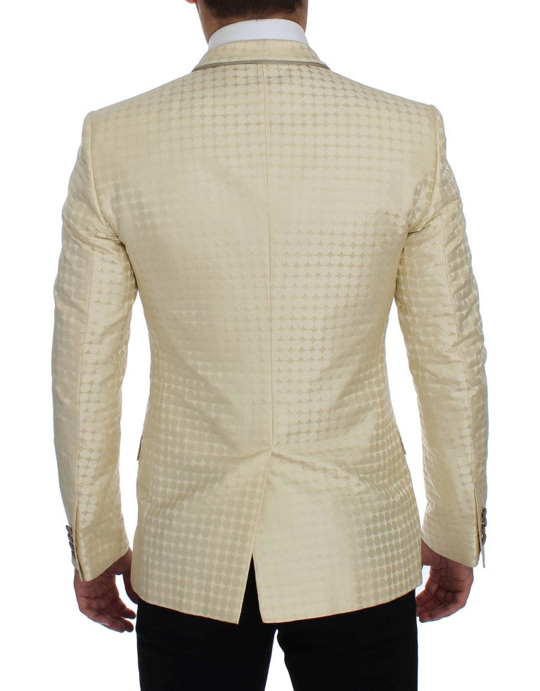 Refined polka dot blazer and vest in beige