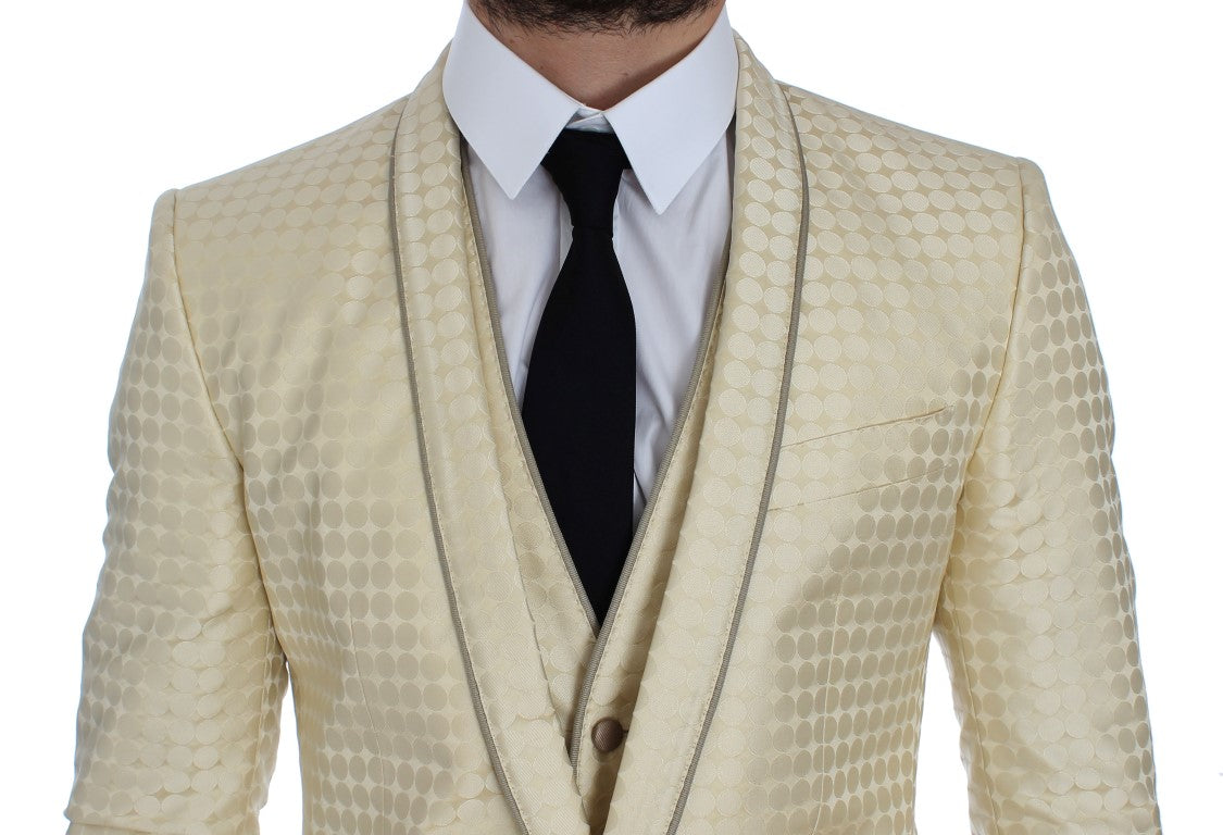Refined polka dot blazer and vest in beige