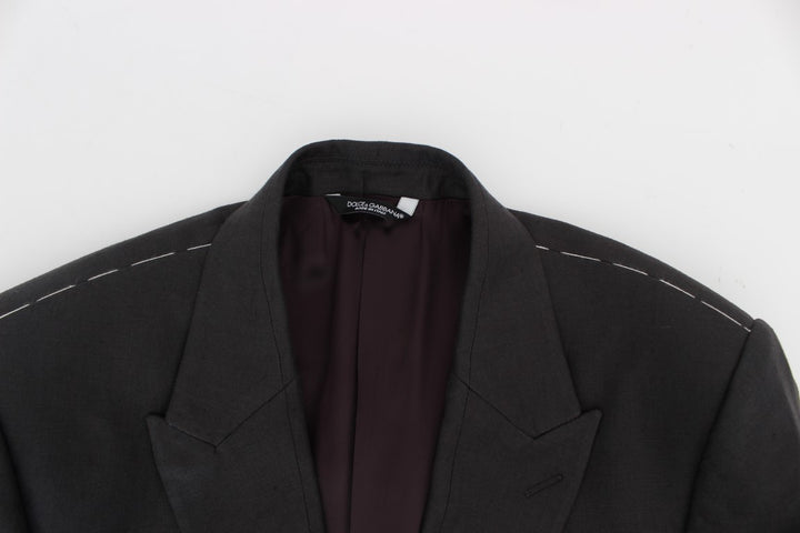 Eleganter grauer Leinenblazer und Weste in schmaler Passform