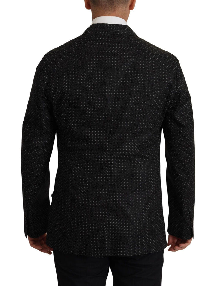 Schwarz gepunktete Blazerjacke aus Baumwolle