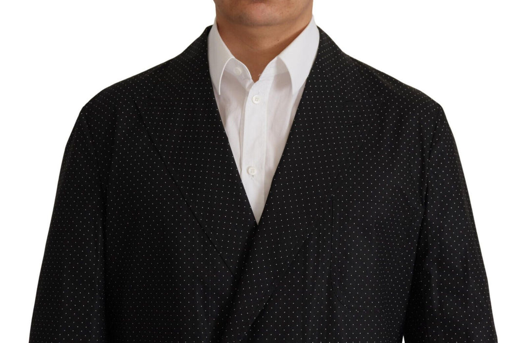 Schwarz gepunktete Blazerjacke aus Baumwolle
