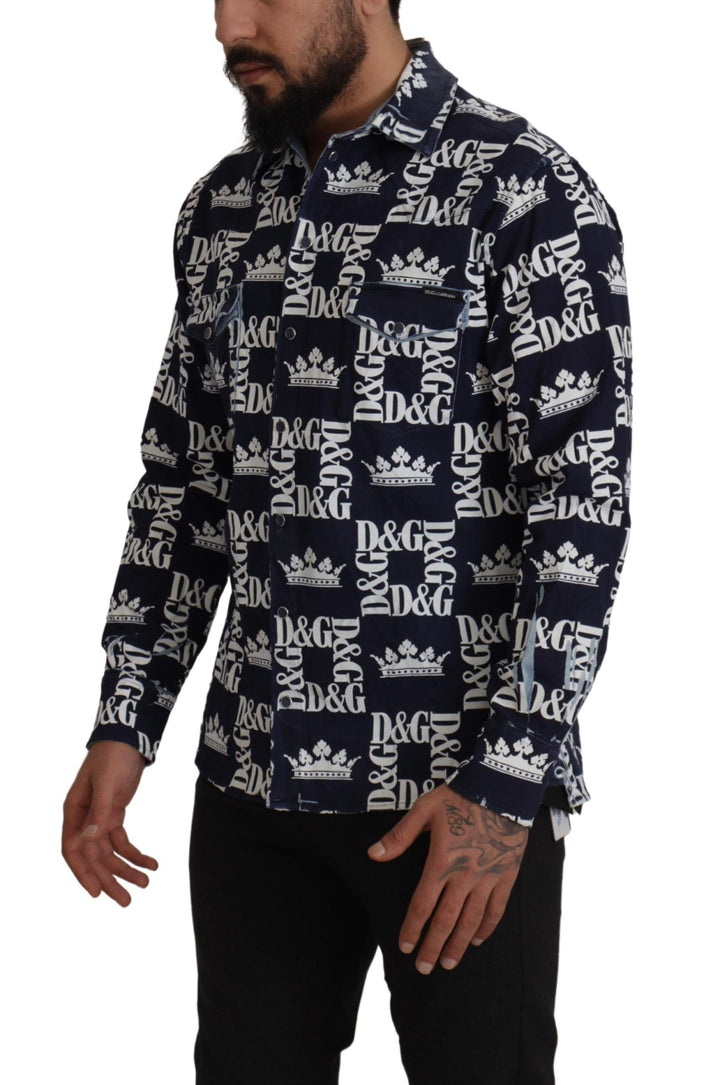 Elegant slim fit Blue Crown shirt