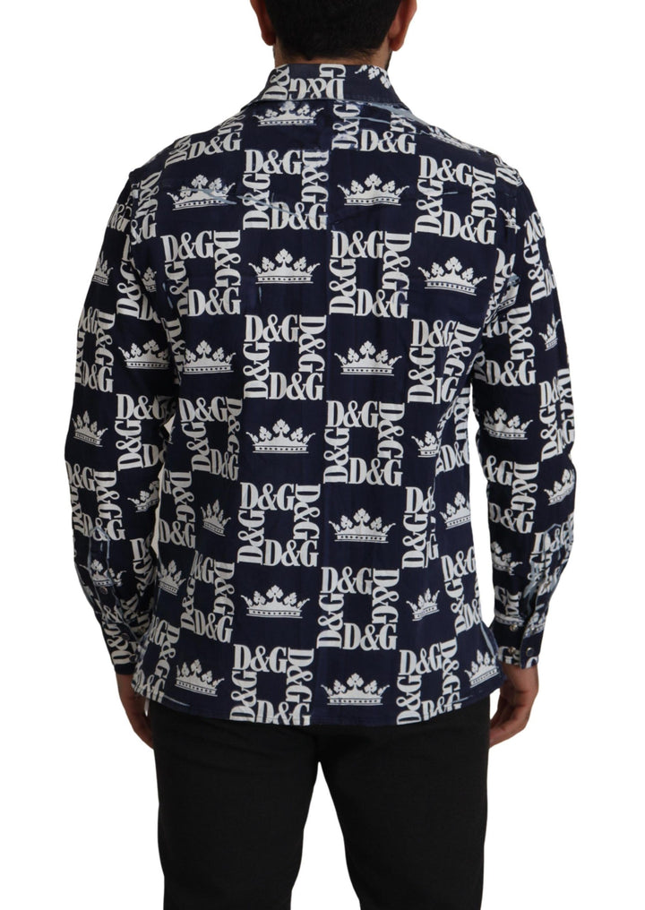 Elegant slim fit Blue Crown shirt
