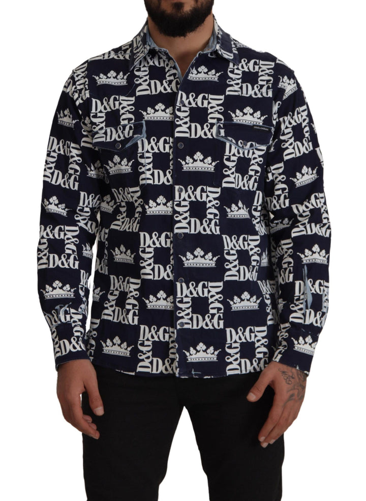 Elegant slim fit Blue Crown shirt