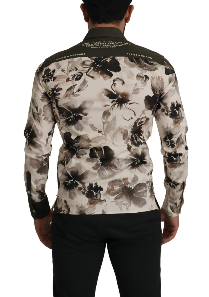 Casual cotton shirt with floral print
