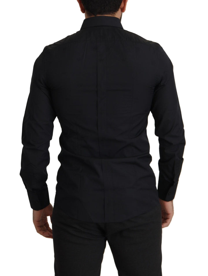 Elegantes Slim Fit Schwarzes Baumwollhemd