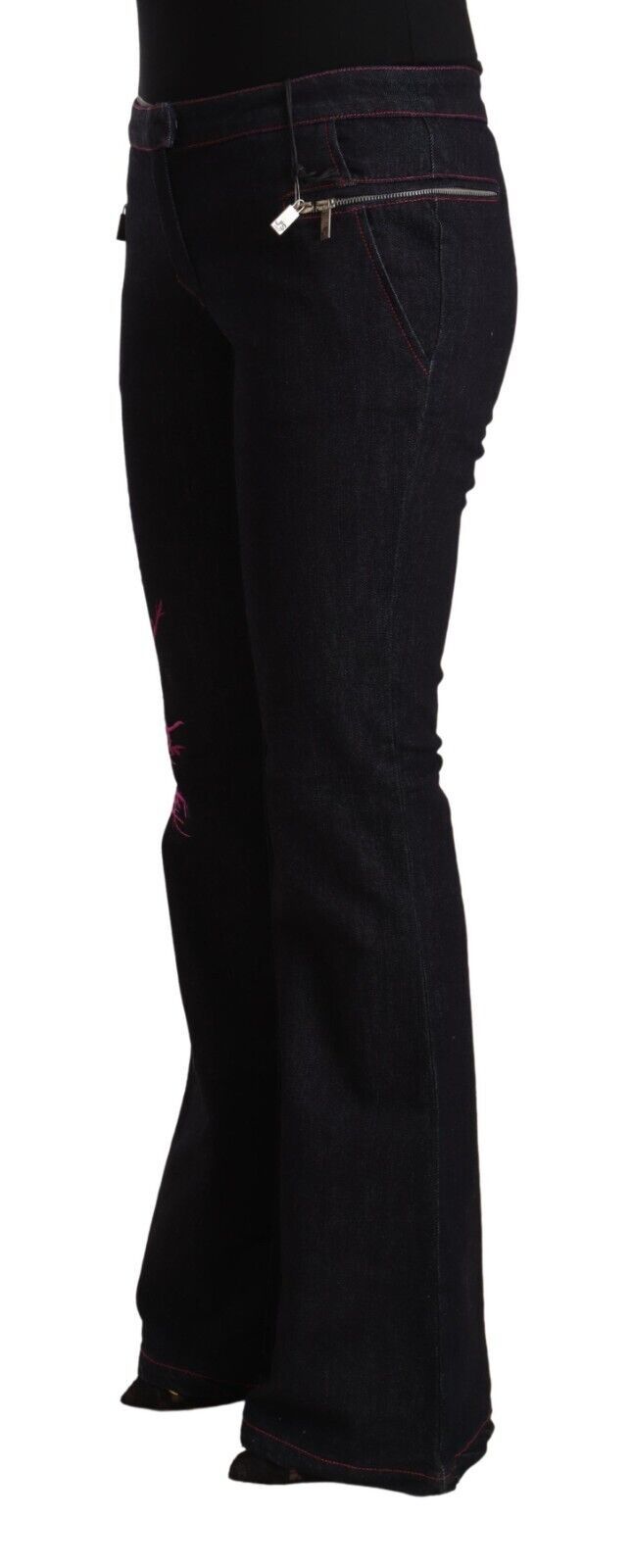 Chic denim with flared waist elegance