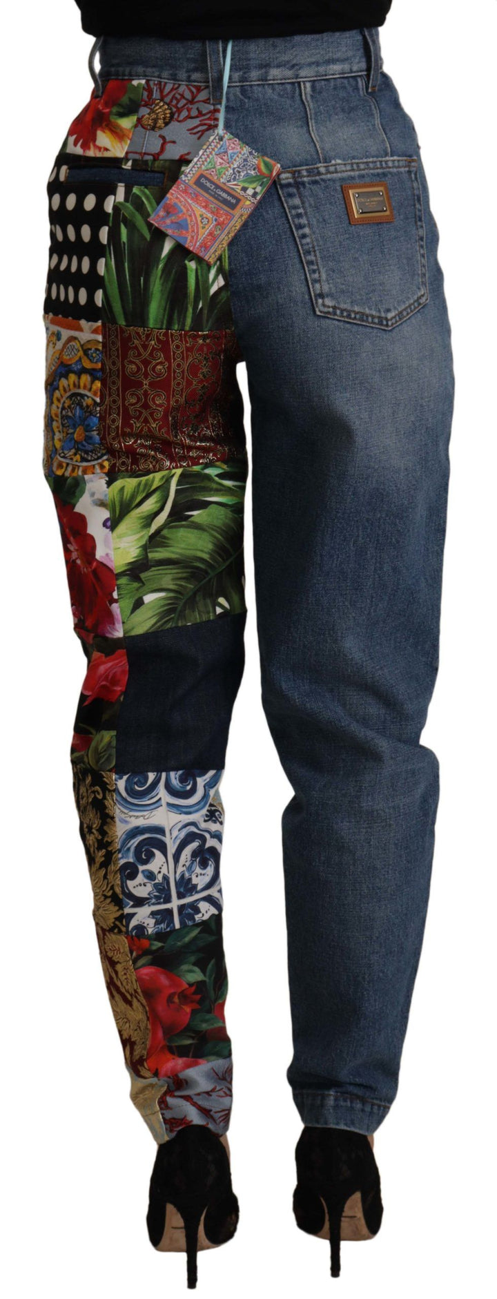 Dolce & Gabbana Entspannte Jeans aus Jacquard-Denim mit Patchworkmuster