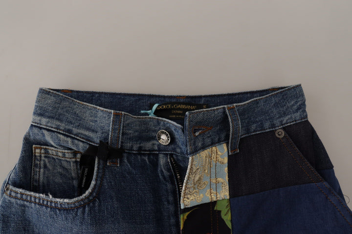Dolce & Gabbana Entspannte Jeans aus Jacquard-Denim mit Patchworkmuster