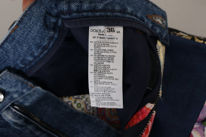 Dolce & Gabbana Entspannte Jeans aus Jacquard-Denim mit Patchworkmuster