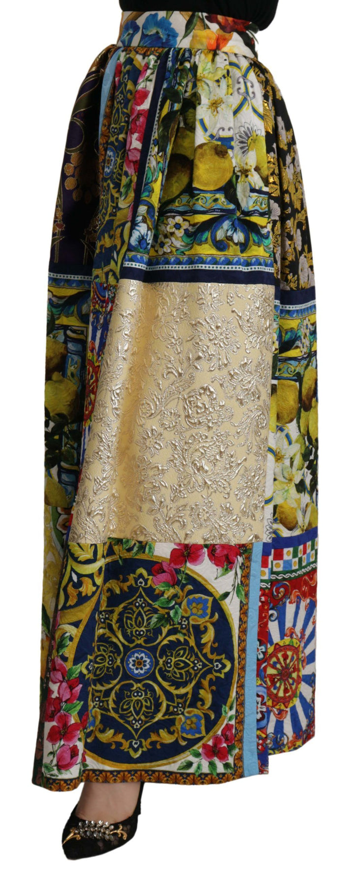 High-waisted maxi skirt with Sicilian patterns
