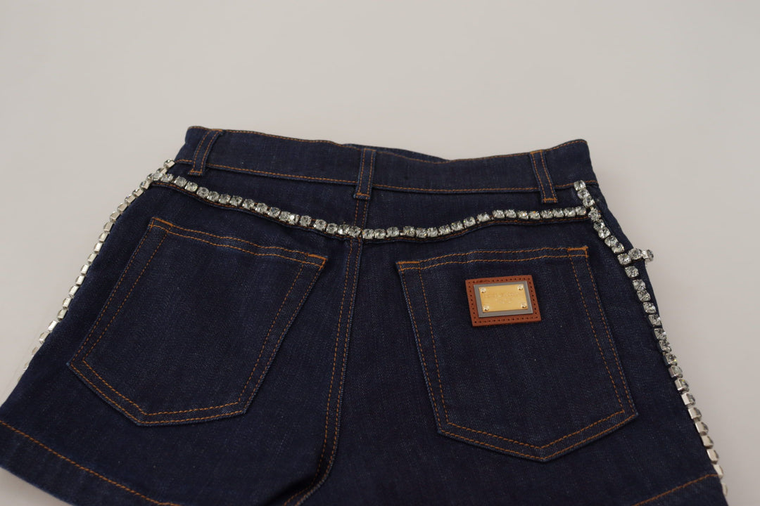 Chic high waist hot pants shorts with crystal decoration