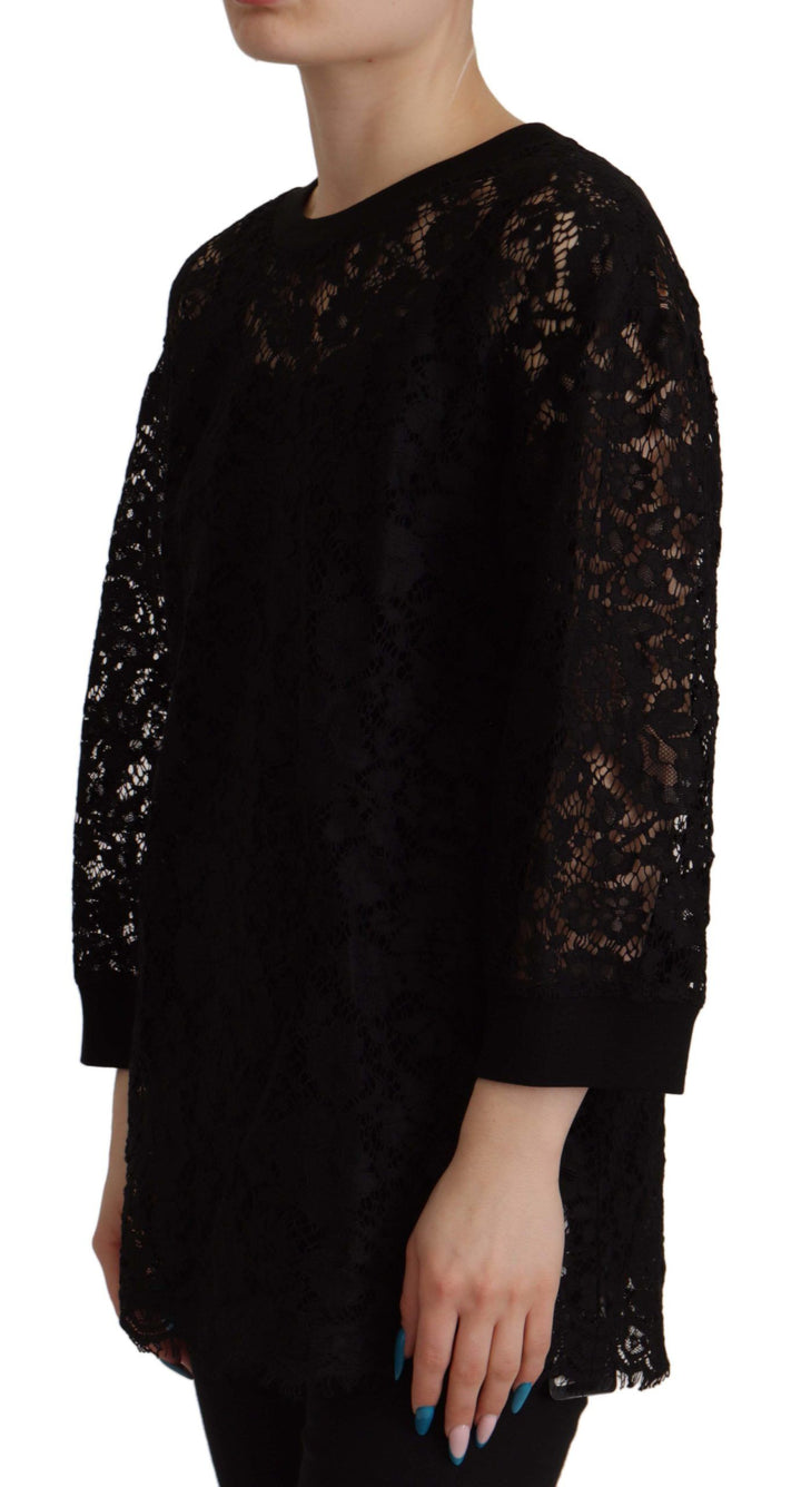 Elegantes Schwarzes Langarmblusen-Top