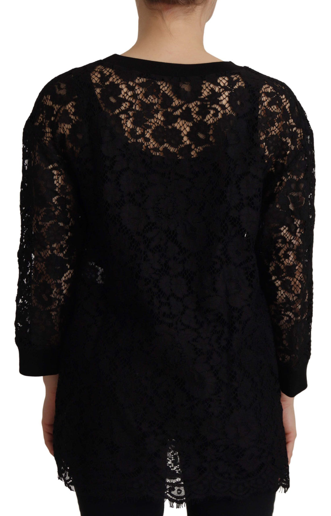 Elegantes Schwarzes Langarmblusen-Top