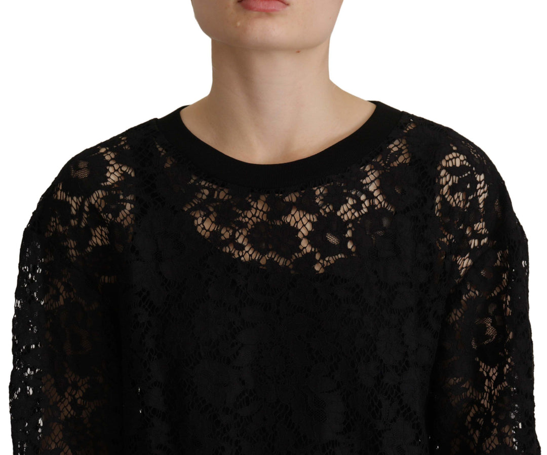 Elegantes Schwarzes Langarmblusen-Top