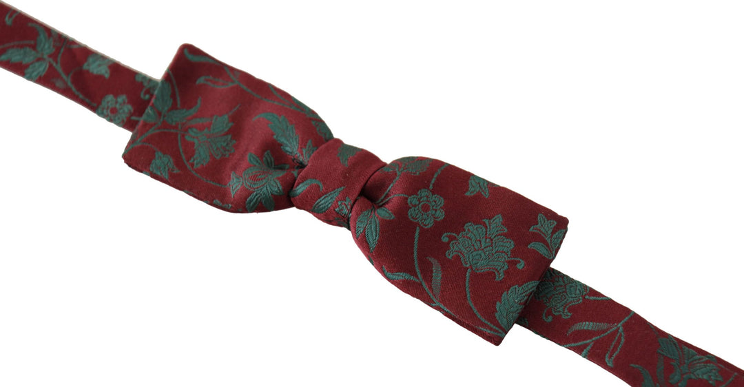 Dolce & Gabbana Elegante kastanienbraune gemusterte Fliege