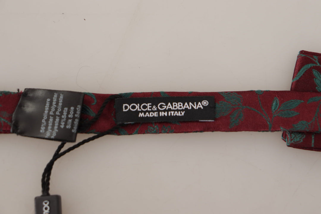 Dolce & Gabbana Elegante kastanienbraune gemusterte Fliege