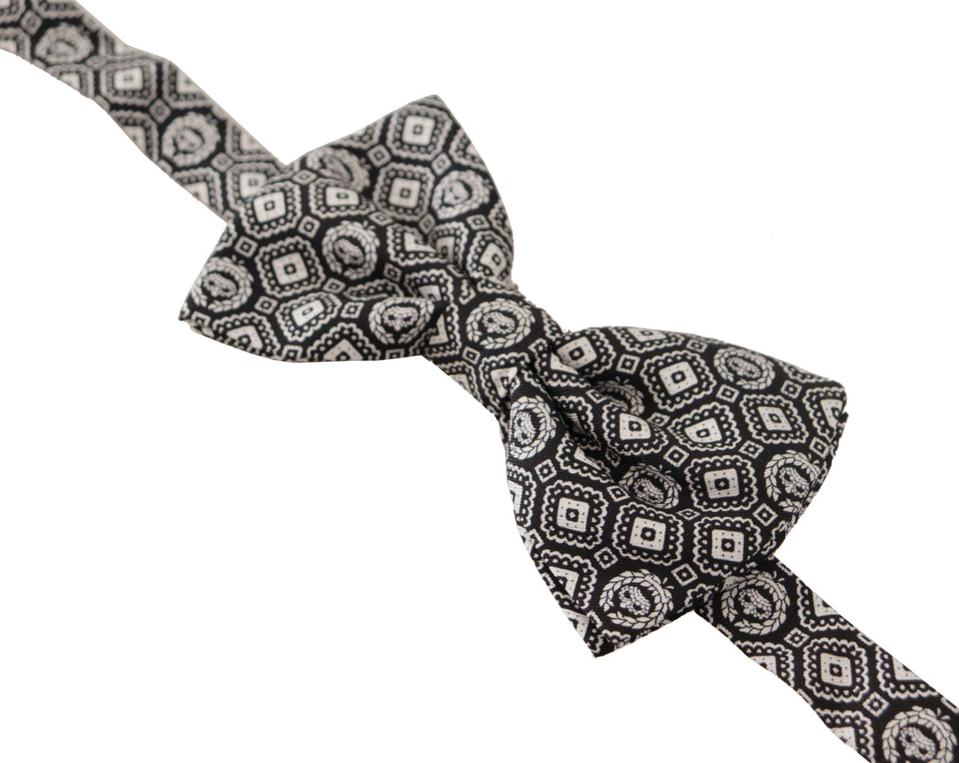 Elegant black silk bow tie