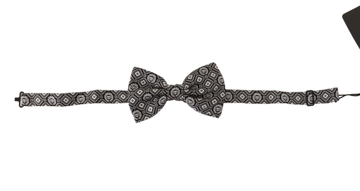 Elegant black silk bow tie