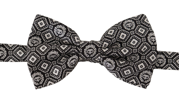 Elegant black silk bow tie