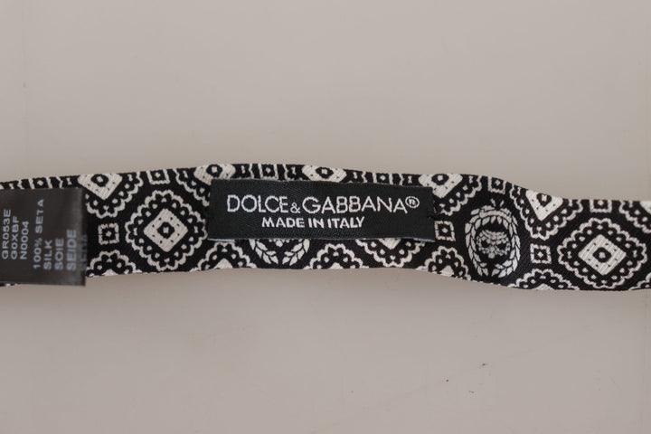 Elegant black silk bow tie